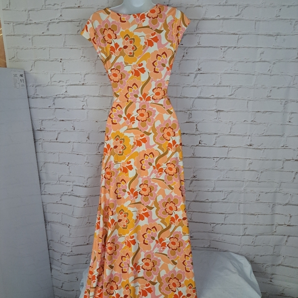 AFRM by Anthropologie ‎ Lizette Slinky Floral Cut-Out Maxi Dress - Picture 6 of 11